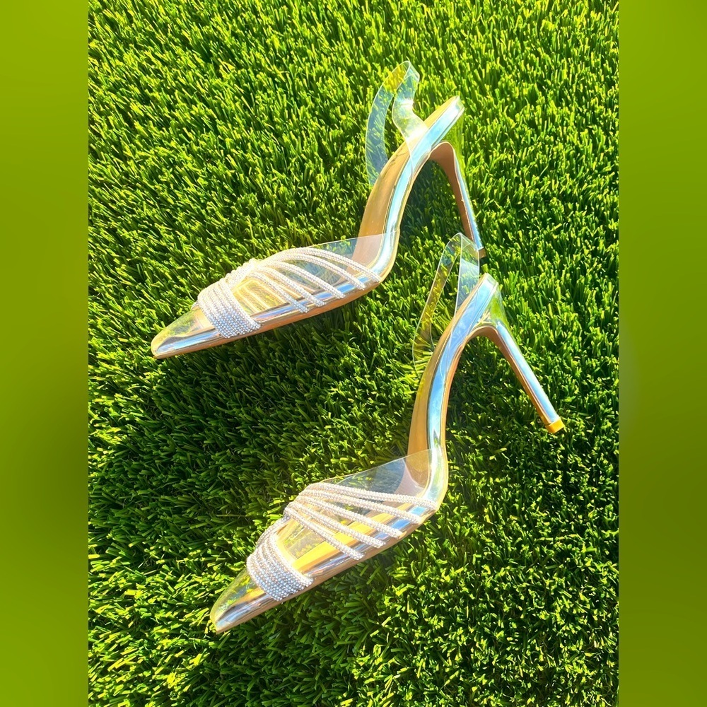 Saraw heels embellished crystal Gatsby 75 heels sz 9 US - Picture 1 of 5